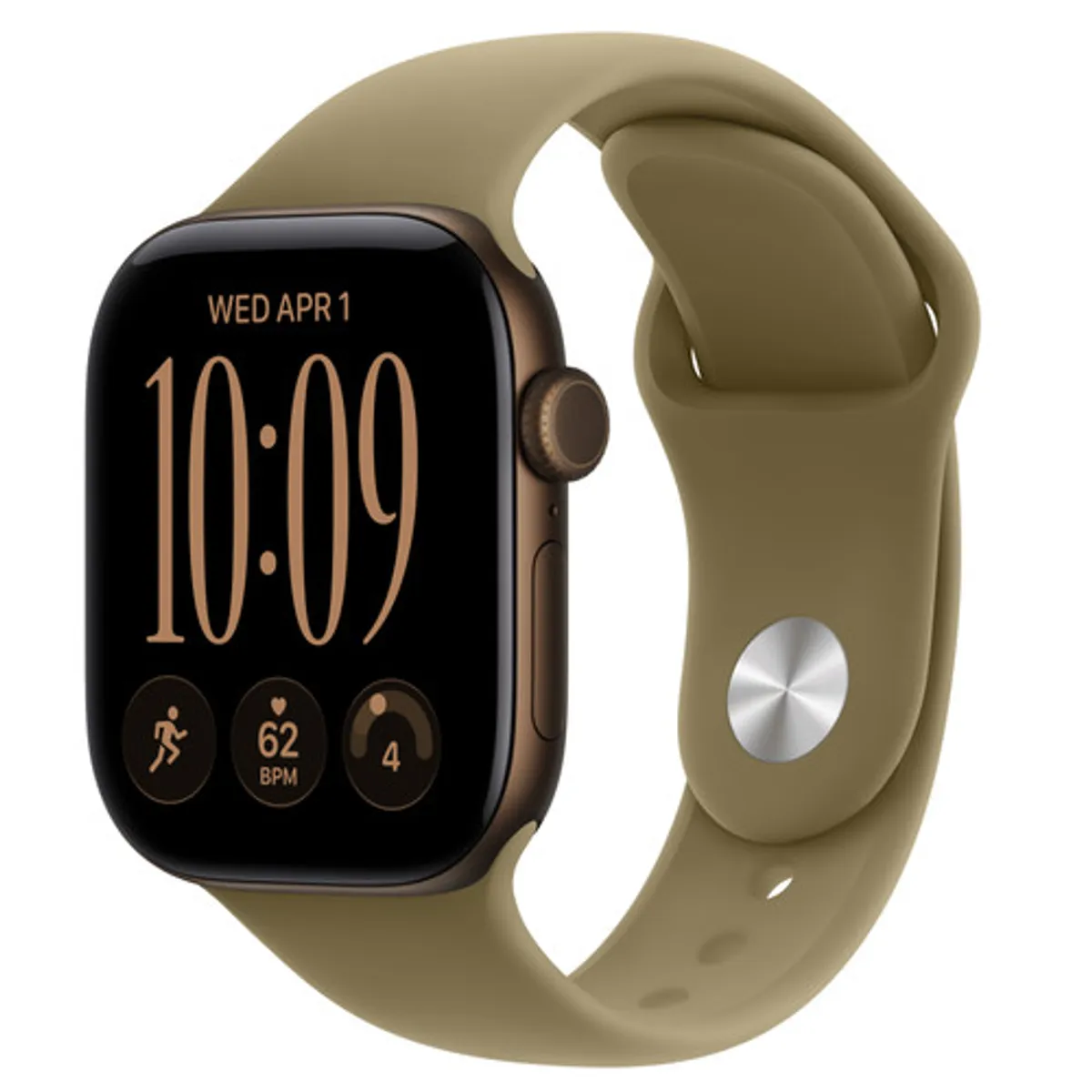 Apple Watch Series 12 42mm Donkerbrons Sportband S/M