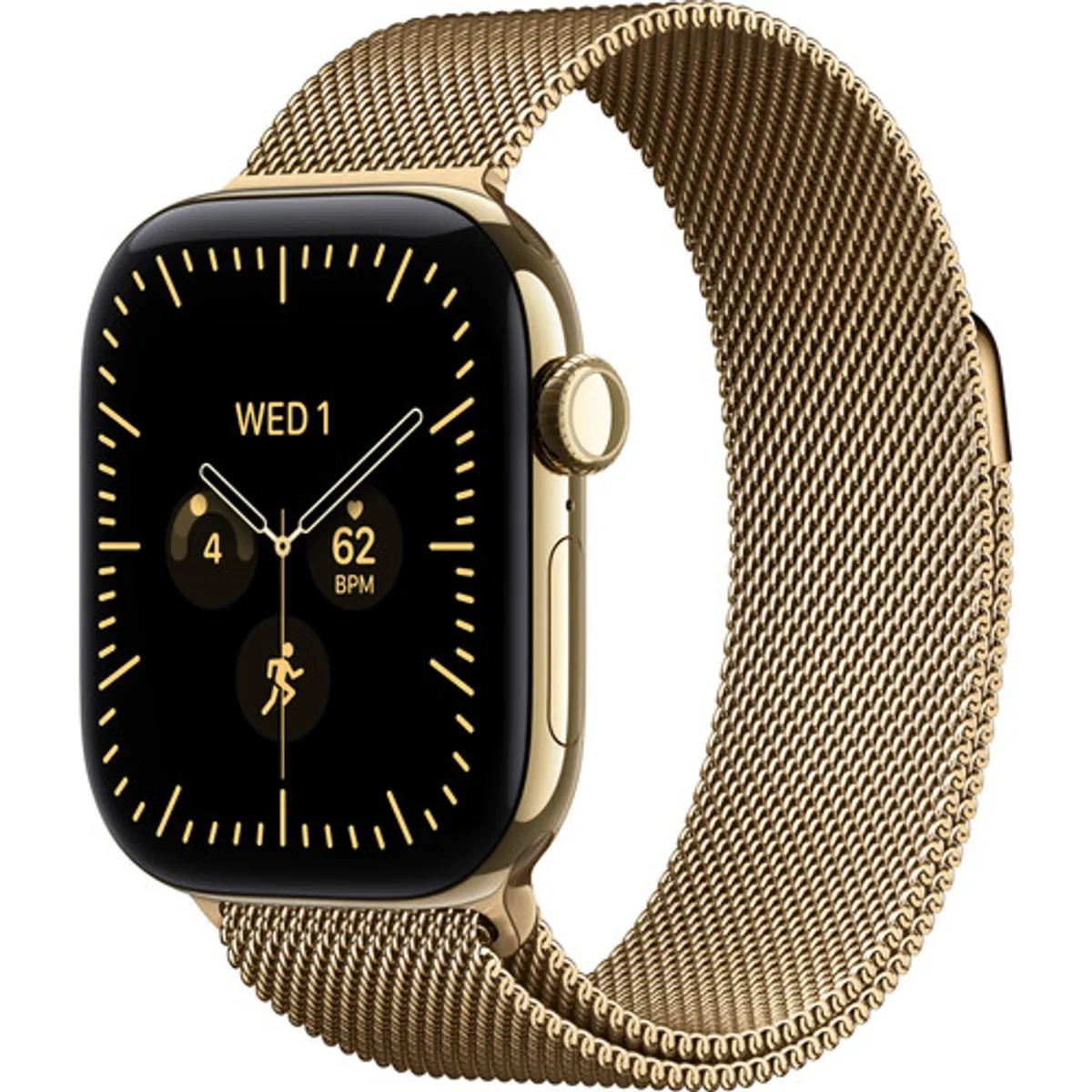 Apple Watch Series 12 Cellular 42mm Titanium Goud Milanese Band