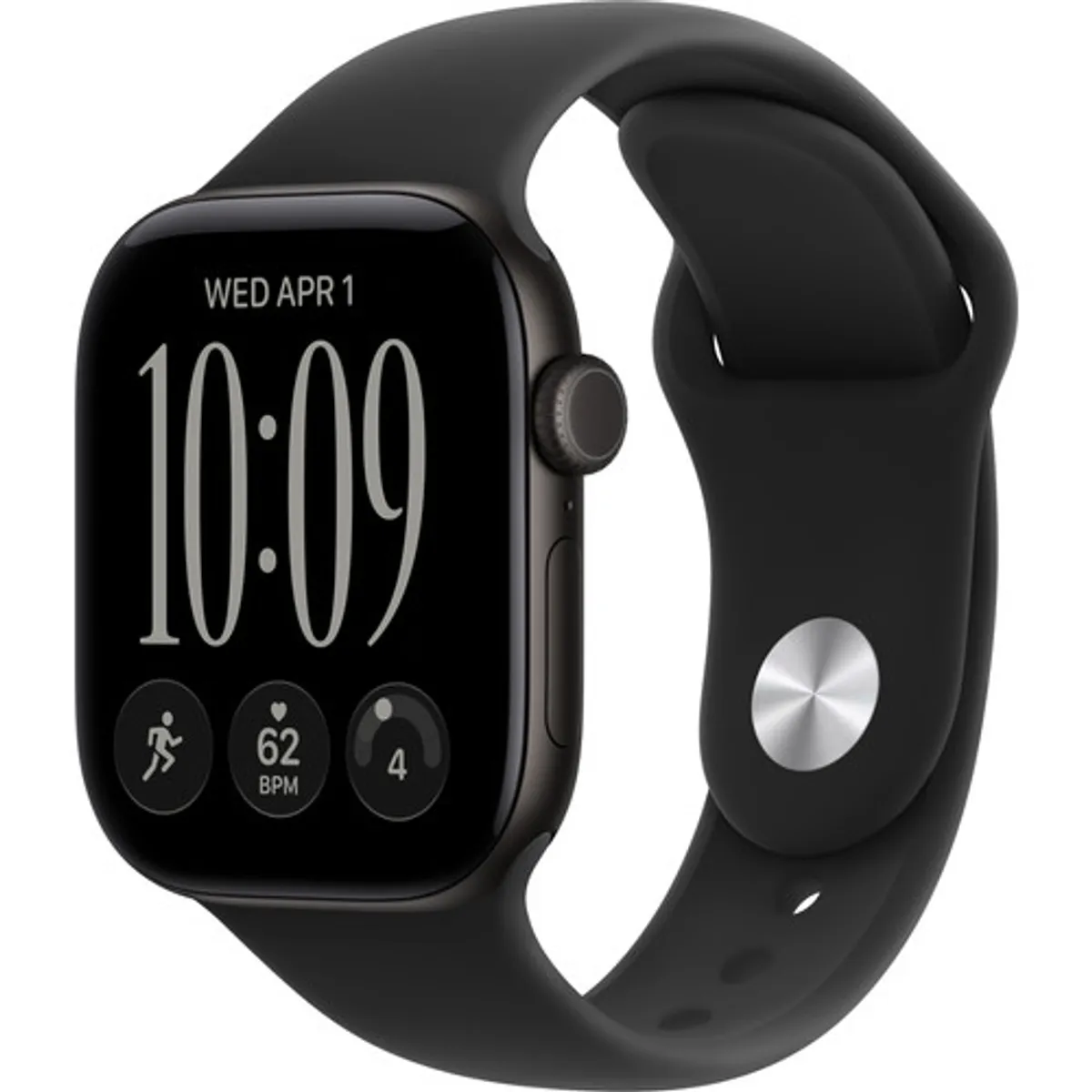 Apple Watch Series 12 Cellular 42mm Zwart Sportband S/M