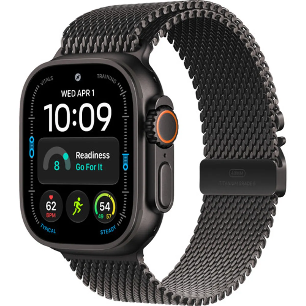 Apple Watch Ultra 4 Cellular 49mm Zwart Milanese Band L