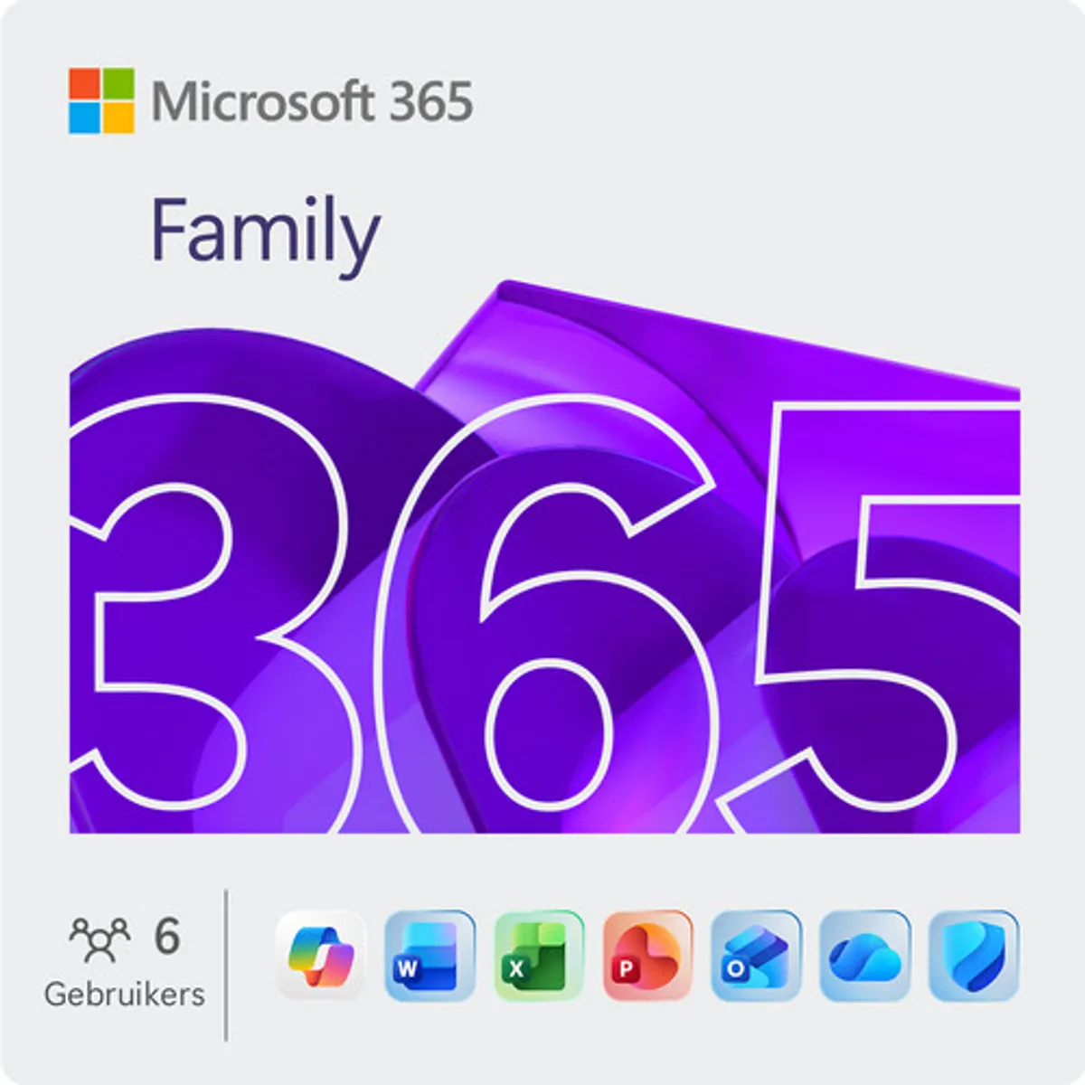 Microsoft 365 Family Meertalig Abonnement 1 Jaar - Digitaal