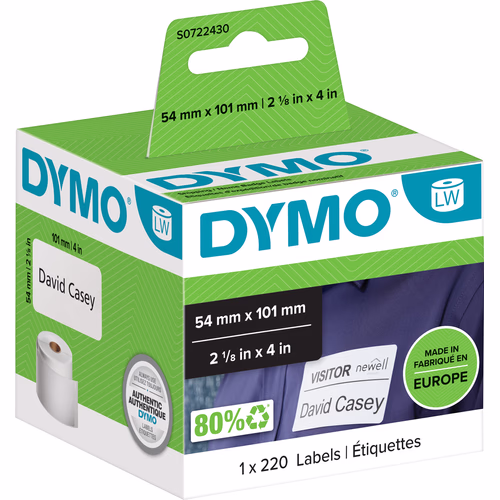 DYMO LabelWriter Grote Etiketten 54 x 101 mm 220 stuks