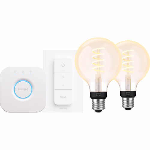 Philips Hue Filament White Ambiance Globe 2-Pack Startpakket