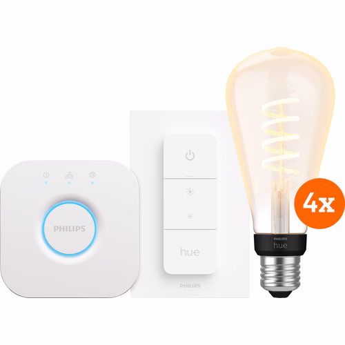 Philips Hue Filament White Ambiance Edison XL 4-Pack Startpakket