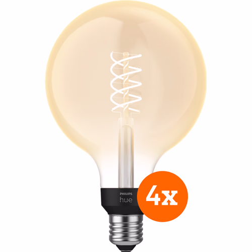 Philips Hue Filamentlamp White Globe XL E27 - 2023 - 4-pack
