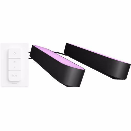Philips Hue Play Lichtbalk White and Color Zwart 2-pack + Philips Hue draadloze Dimmer