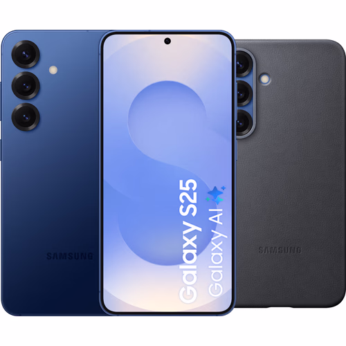 Samsung Galaxy S25 256GB Donkerblauw 5G + Samsung Kindsuit Back Cover Zwart