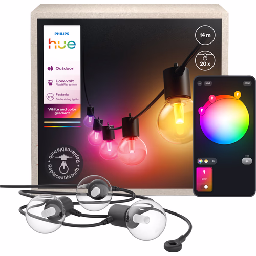 Philips Hue Festavia Globe Lichtsnoer - 14 meter - 20 lampen