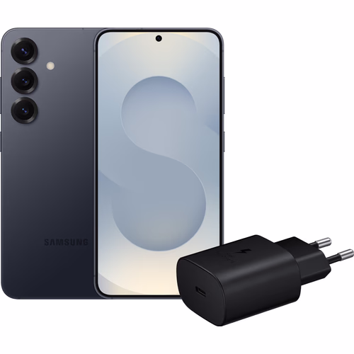 Samsung Galaxy S25 256GB Zilver 5G + Samsung Oplader 25 Watt Zwart
