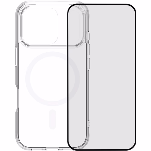 BlueBuilt Protective Back Cover met MagSafe iPhone 17 Pro Transparant + iPhone 17 Pro Screenprotector Glas