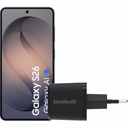 Samsung Galaxy S26 256GB Zwart 5G + BlueBuilt Oplader 65 Watt Zwart