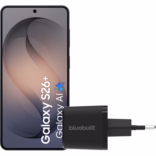 Samsung Galaxy S26 Plus 512GB Zwart 5G + BlueBuilt Oplader 45 Watt Zwart