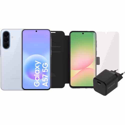 Samsung Galaxy A57 256GB Lichtblauw 5G + Compleet Accessoirepakket