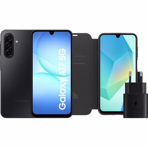Samsung Galaxy A17 128GB Zwart 5G + Accessoirepakket