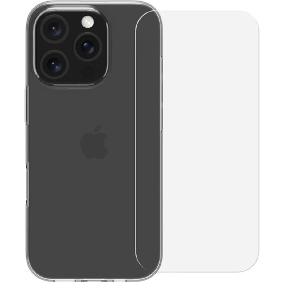 BlueBuilt Back Cover iPhone 16 Pro Transparant + Screenprotector Glas