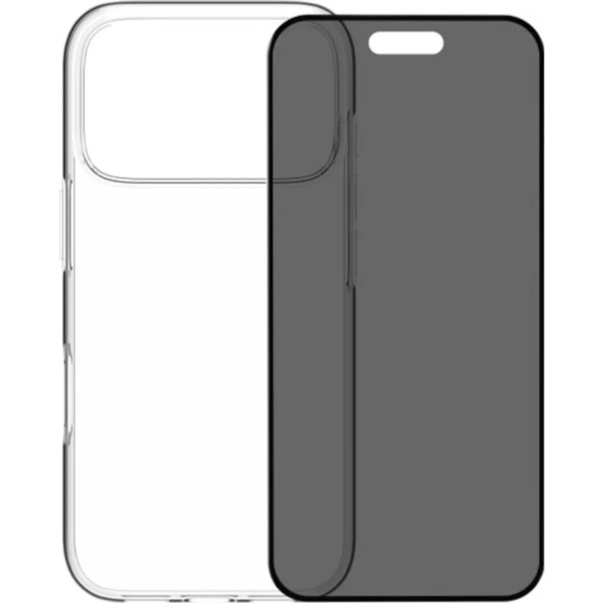 BlueBuilt Back Cover iPhone 17 Pro Transparant + BlueBuilt iPhone 17 Pro Privacy Screenprotector Glas