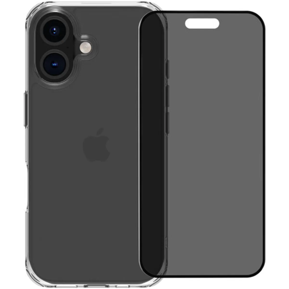 BlueBuilt Protective Back Cover iPhone 16 Transparant + Privacy Screenprotector Glas