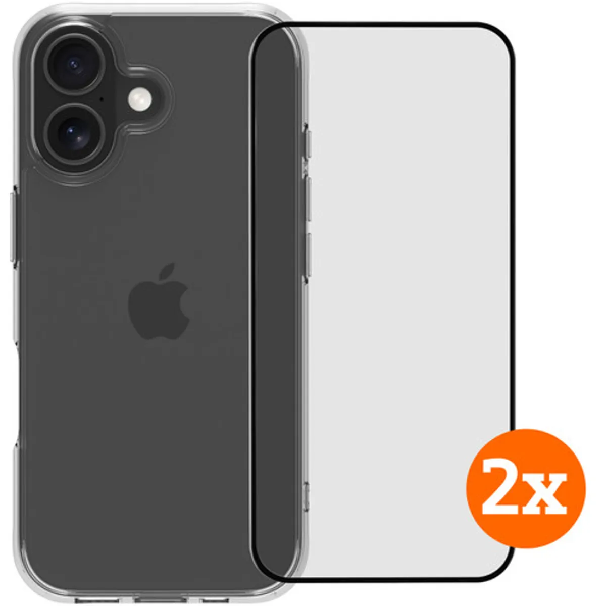 BlueBuilt Protective Back Cover iPhone 17 Transparant + Screenprotector Glas Duo Pack