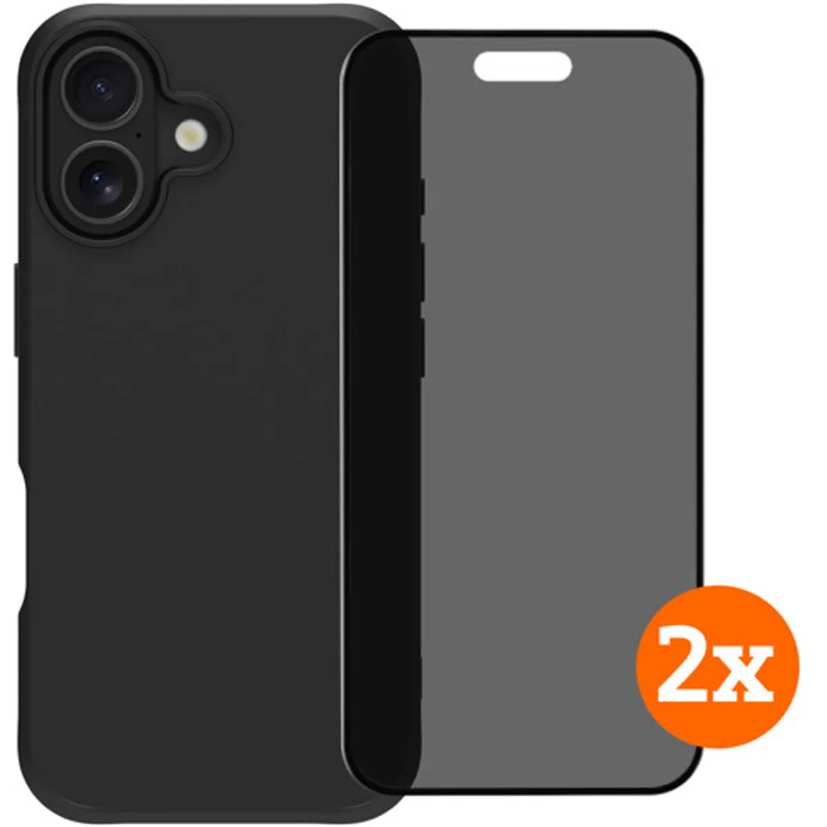 BlueBuilt Protective Back Cover iPhone 17 Zwart + Privacy Filter Screenprotector Duo Pack