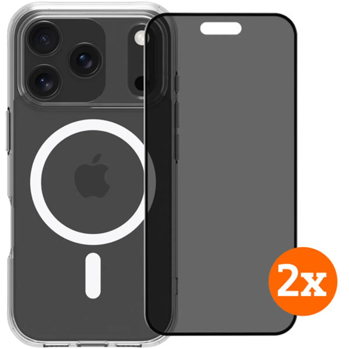 BlueBuilt Protective Back Cover MagSafe iPhone 17 Pro + Privacy Screenprotector Duo Pack