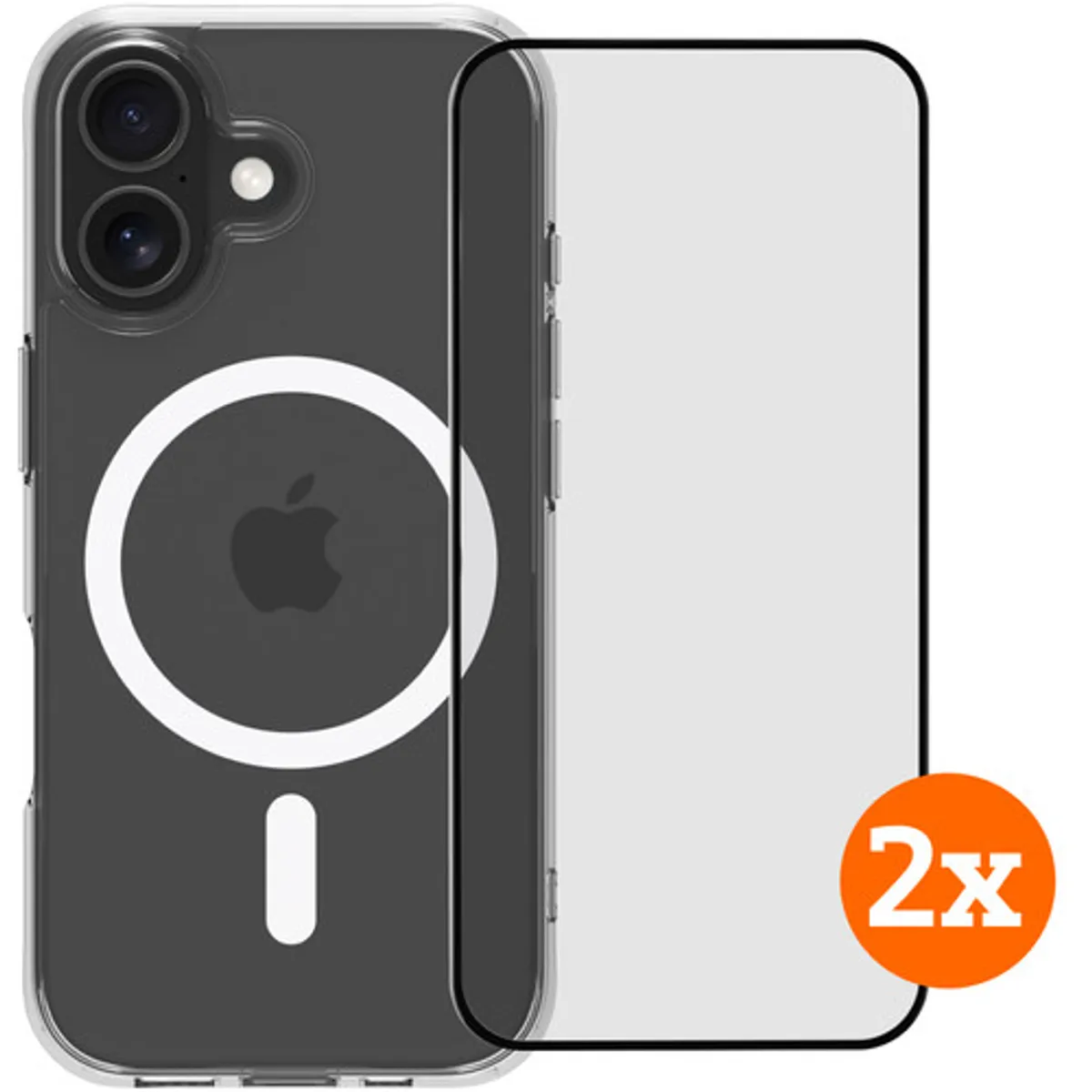 BlueBuilt Protective Back Cover MagSafe iPhone 17 Transparant + Screenprotector Duo Pack