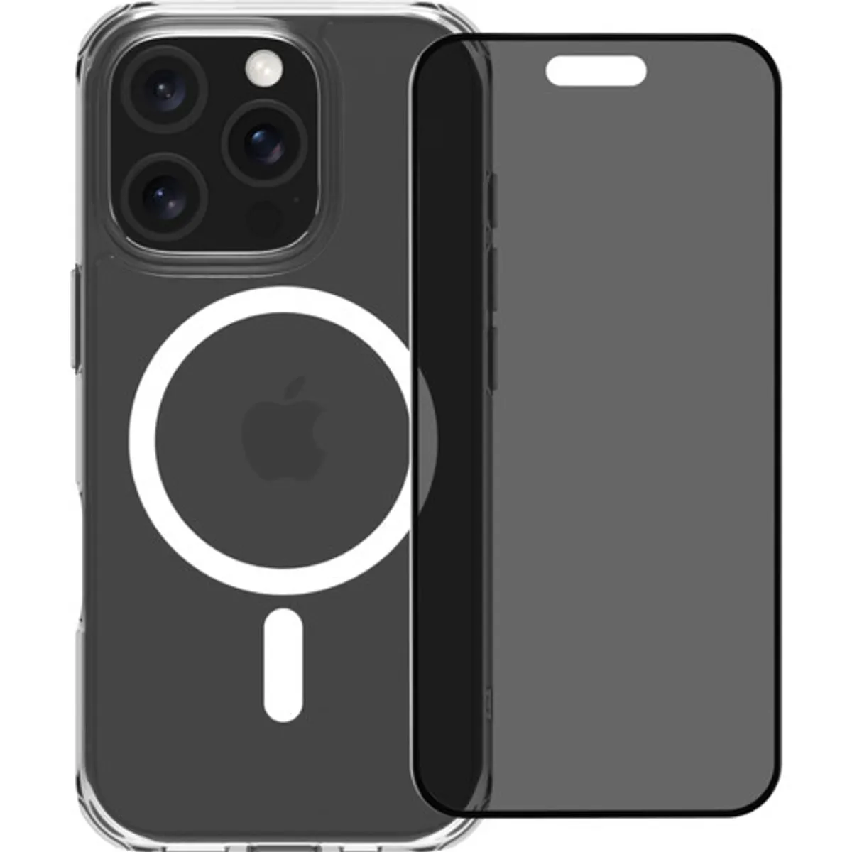 BlueBuilt Protective Back Cover met MagSafe iPhone 16 Pro + Privacy Screenprotector Glas