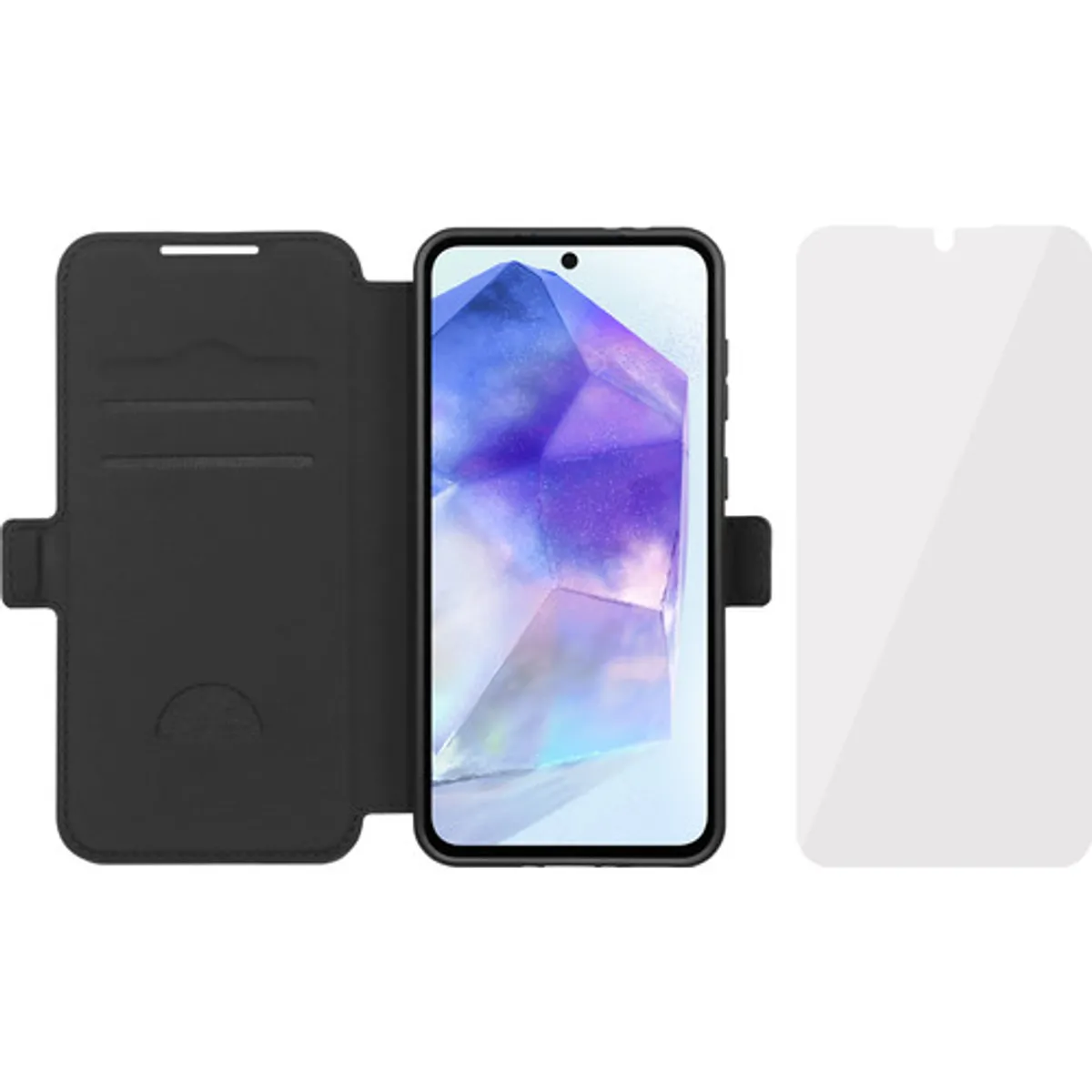 BlueBuilt Samsung Galaxy A56 Book Case Zwart + Screenprotector Glas