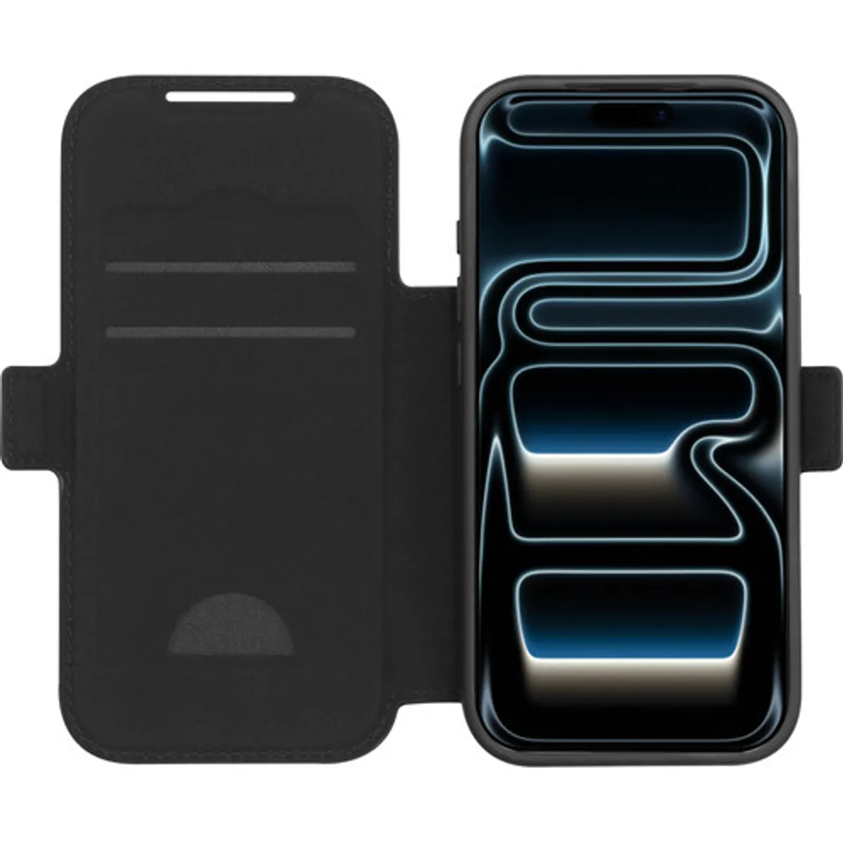 BlueBuilt Book Case met MagSafe iPhone 18 Pro Leer Zwart