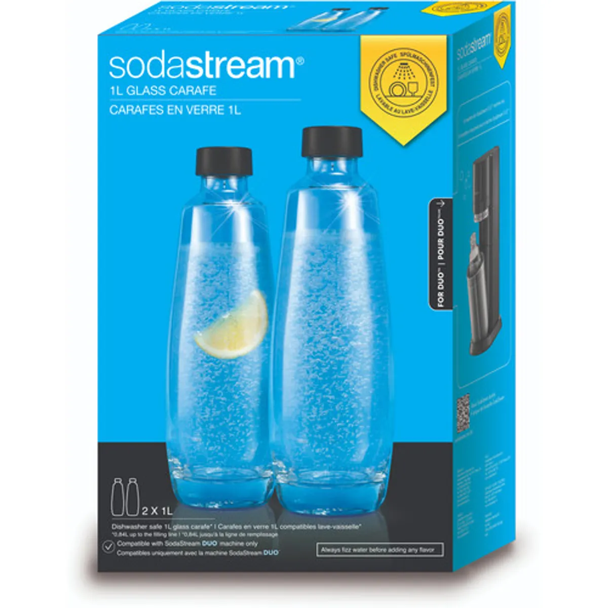 SodaStream DUO Glazen karaffen 1 liter 2-pack