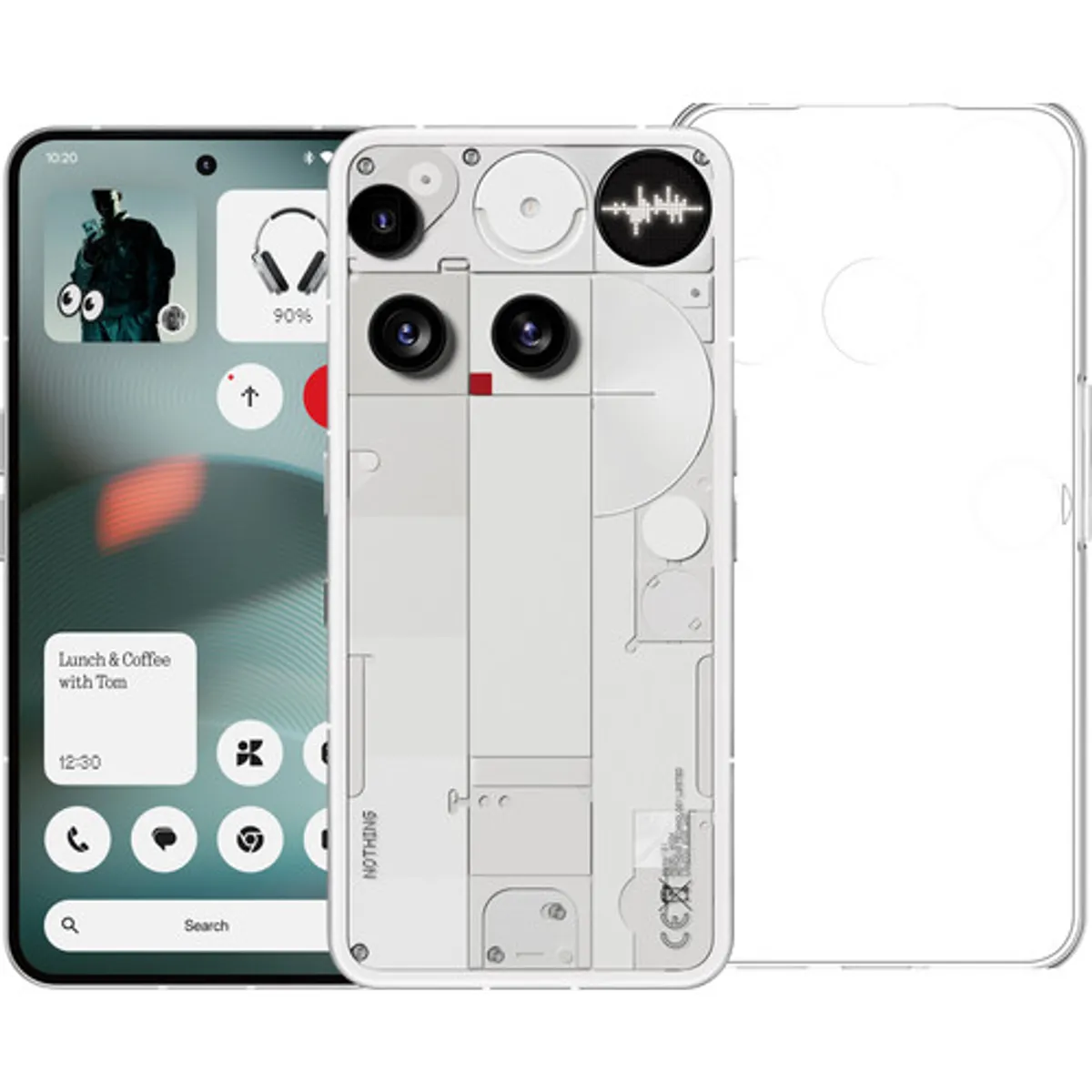 Nothing Phone (3) 512GB Wit 5G + Just in Case Back Cover Transparant