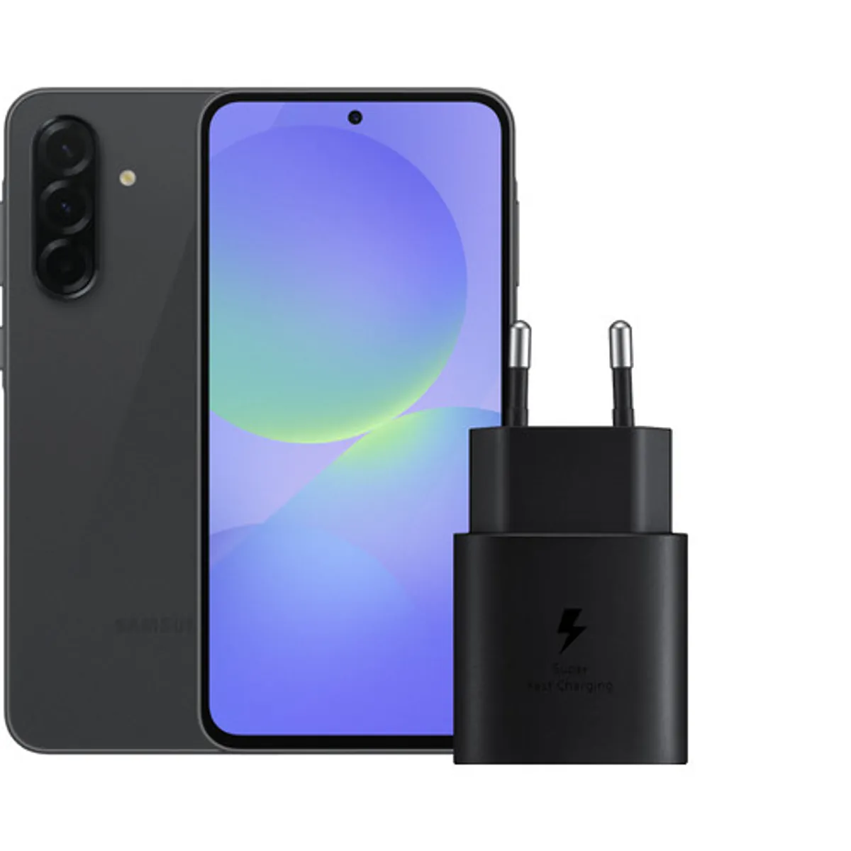 Samsung Galaxy A36 128GB Zwart 5G + Samsung Oplader 25 Watt Zwart