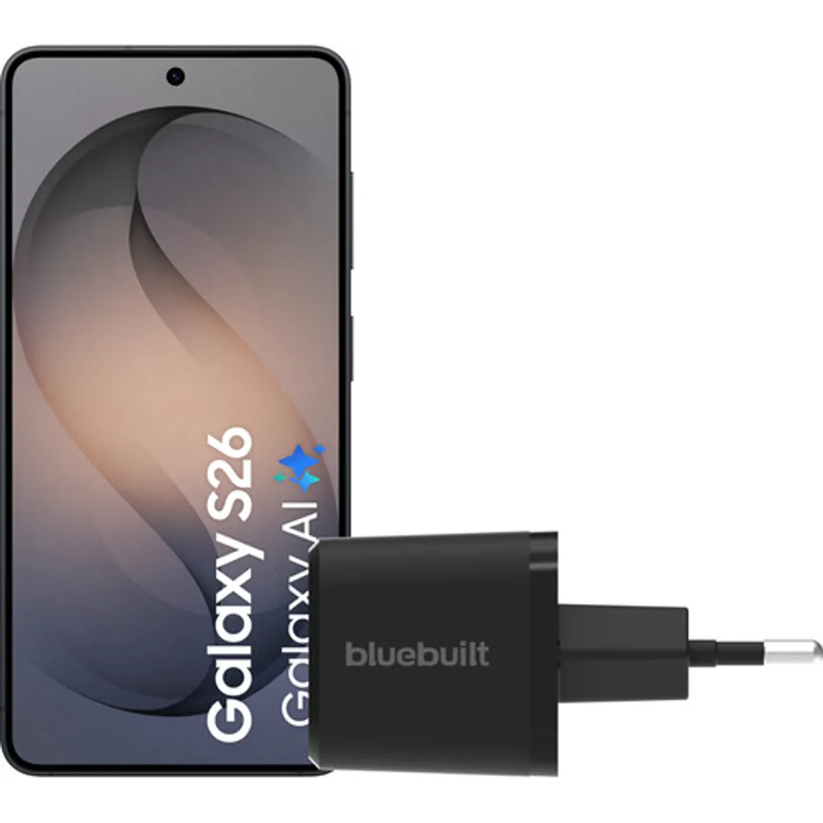 Samsung Galaxy S26 256GB Zwart 5G + BlueBuilt Oplader 65 Watt Zwart