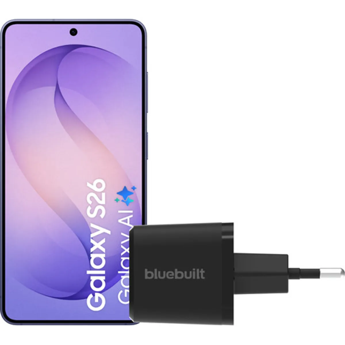 Samsung Galaxy S26 512GB Donkerblauw 5G + BlueBuilt Oplader 65 Watt Zwart