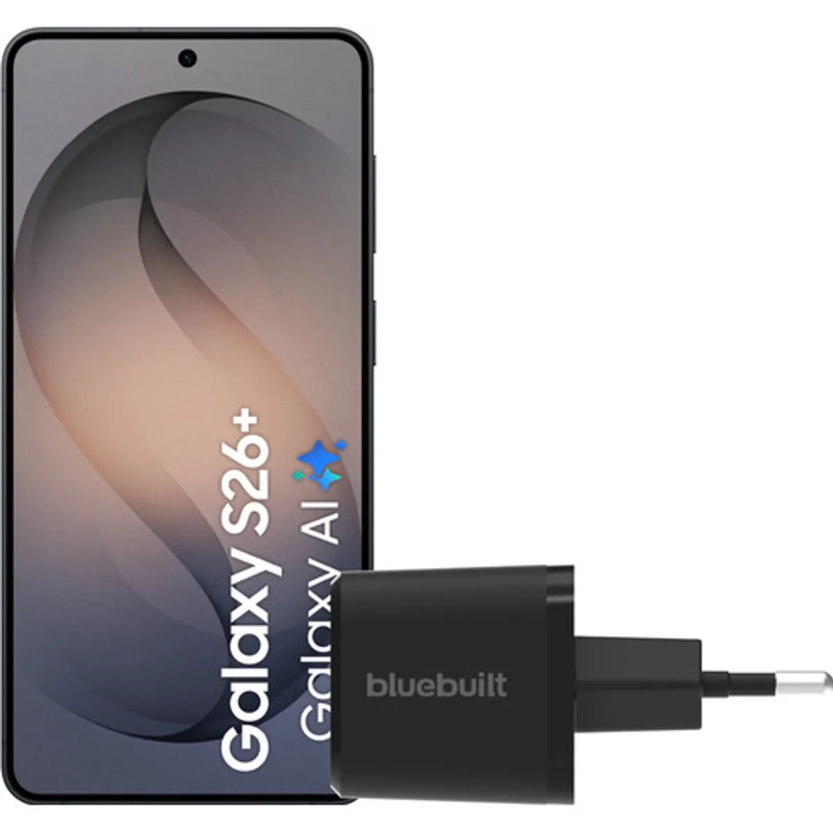 Samsung Galaxy S26 Plus 256GB Zwart 5G + BlueBuilt Oplader 45 Watt Zwart