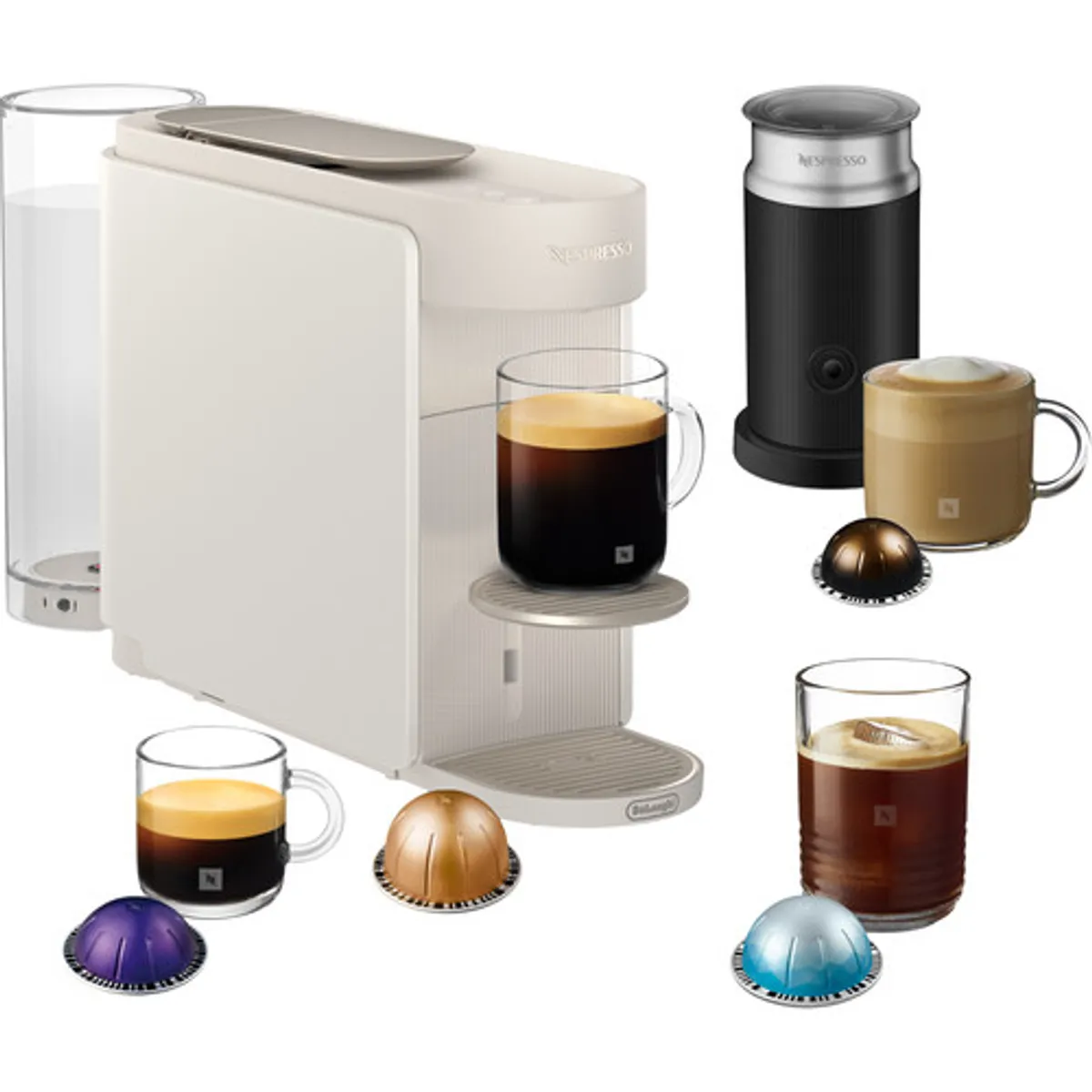 De'Longhi Nespresso ENV200WAE Vertuo UP Wit + Aeroccino