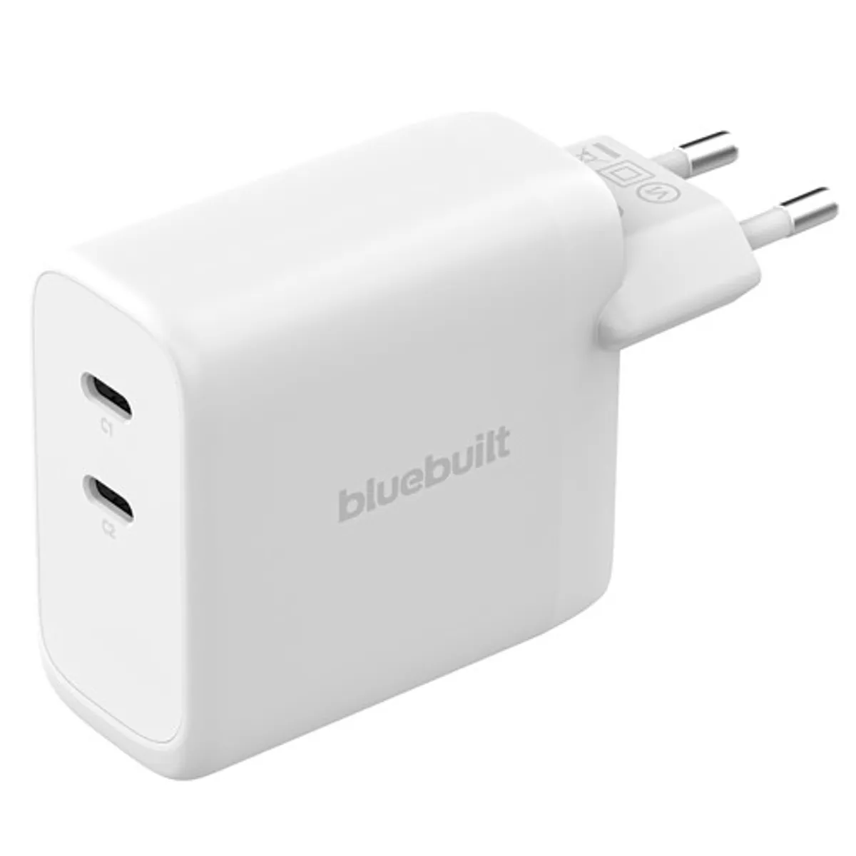 BlueBuilt 100W GaN Oplader met 2 Usb C Poorten Wit
