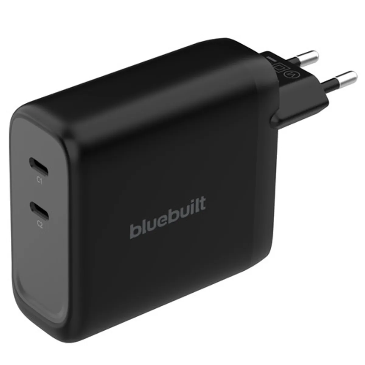 BlueBuilt 140W GaN Oplader met 2 Usb C Poorten Zwart