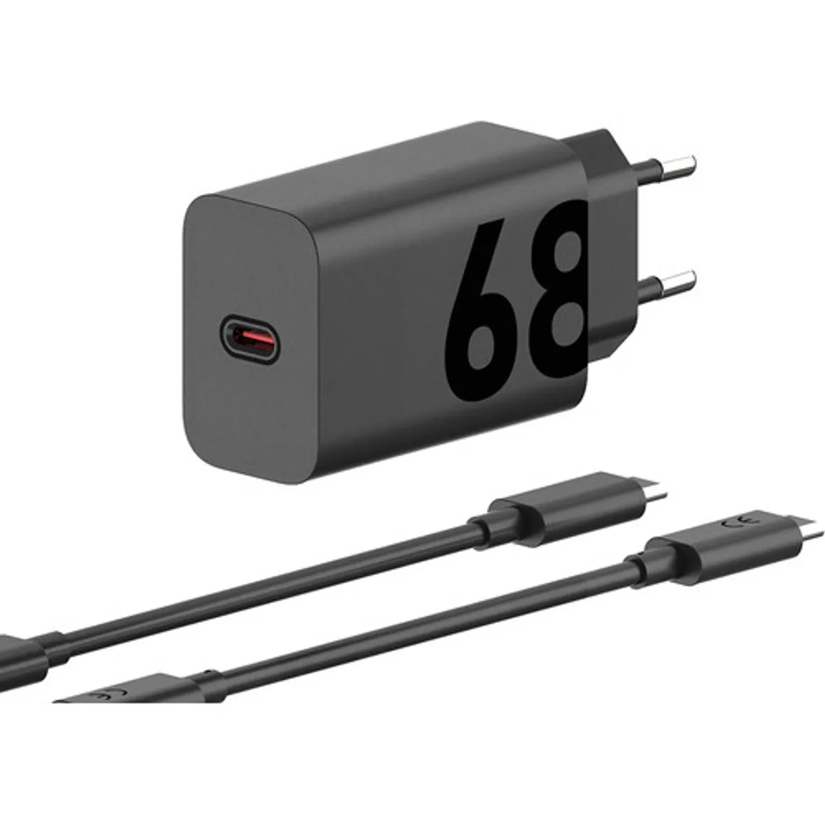Motorola Power Delivery Oplader 68W Zwart + Usb C Kabel 1m Zwart Kunststof