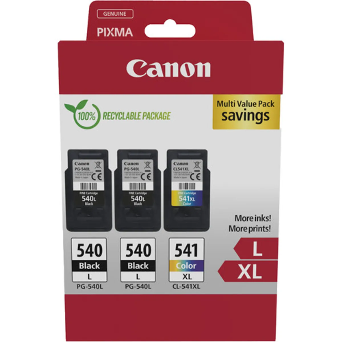Canon PG540L x2/CL541 XL Cartridges Combo Pack