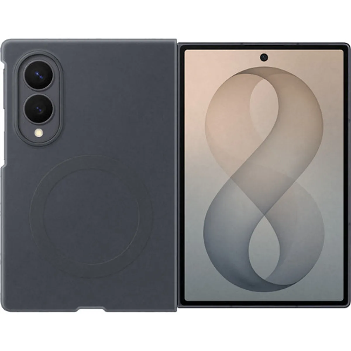 Samsung Galaxy Z Fold 8 Siliconen Back Cover met Magneet Zwart