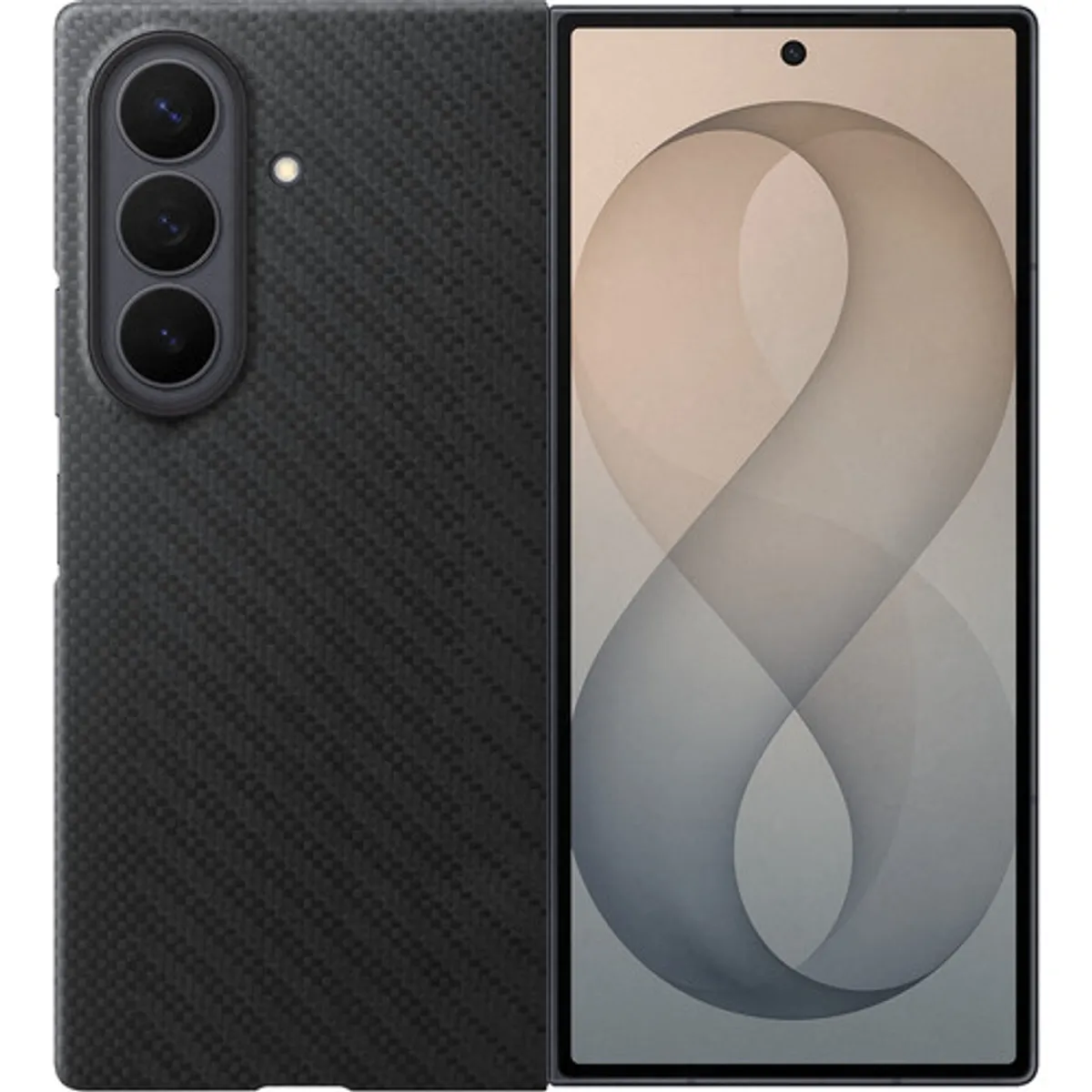 Samsung Galaxy Z Fold 8 Ultra Carbon Back Cover met Magneet Zwart