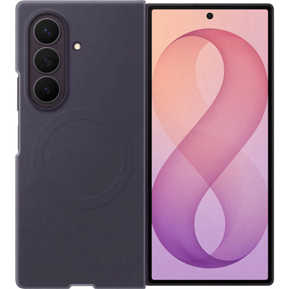 Samsung Galaxy Z Fold 8 Ultra Siliconen Back Cover met Magneet Paars