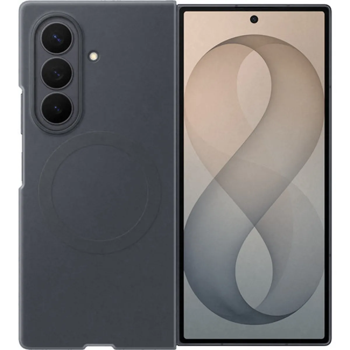 Samsung Galaxy Z Fold 8 Ultra Siliconen Back Cover met Magneet Zwart