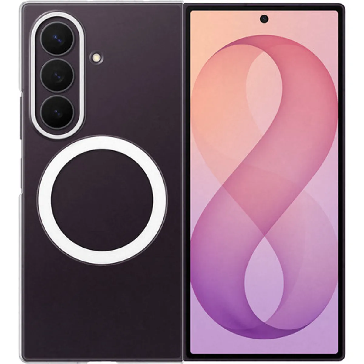 Samsung Galaxy Z Fold 8 Ultra Soft Case Back Cover met Magneet Transparant