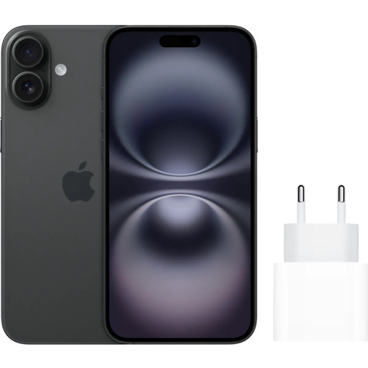 Apple iPhone 16 128GB Zwart + Apple Snellader