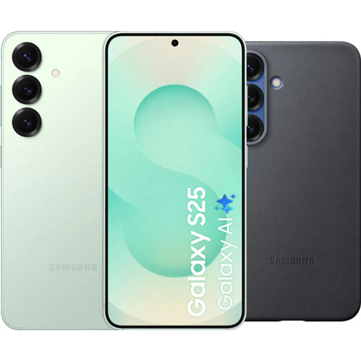 Samsung Galaxy S25 128GB Mint 5G + Samsung Kindsuit Back Cover Zwart