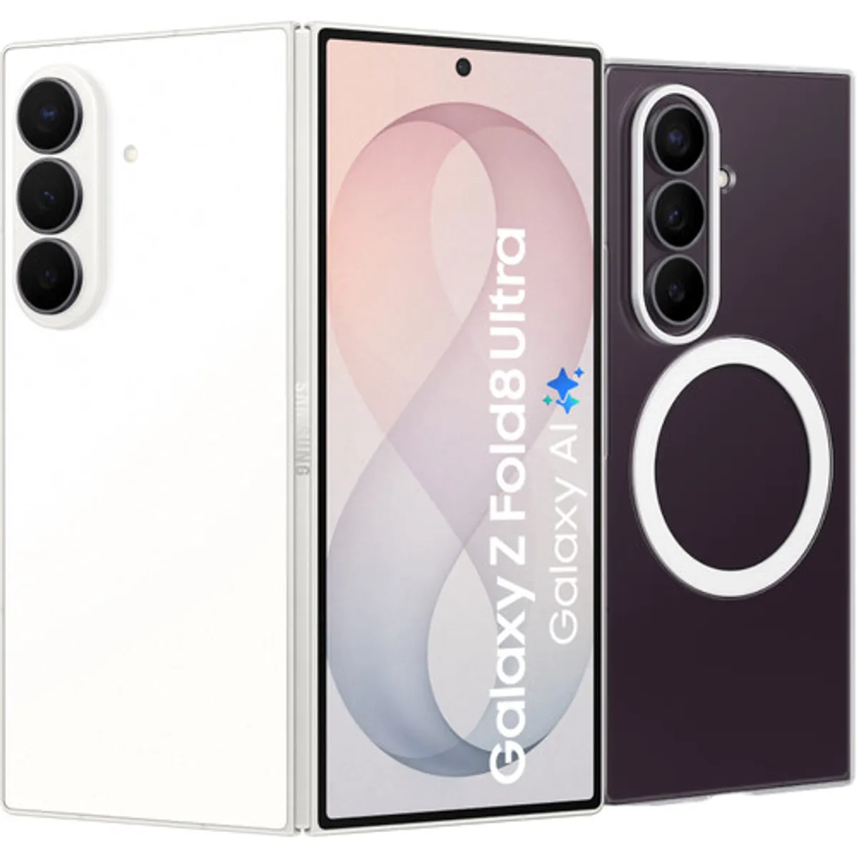 Samsung Galaxy Z Fold 8 Ultra 512GB Wit 5G + Carbon Back Cover met Magneet Zwart