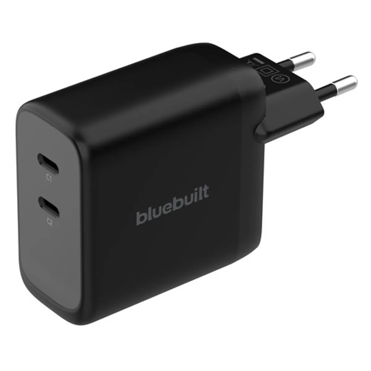 BlueBuilt 100W GaN Oplader met 2 Usb C Poorten Zwart