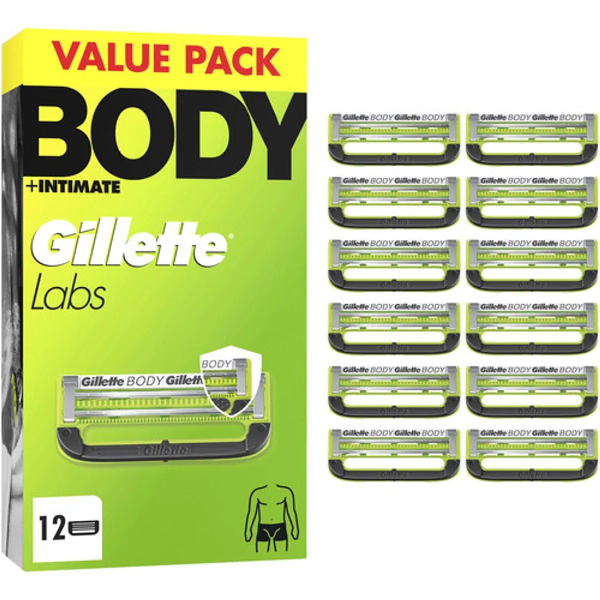 GilletteLabs Body Navulmesjes (12 stuks)