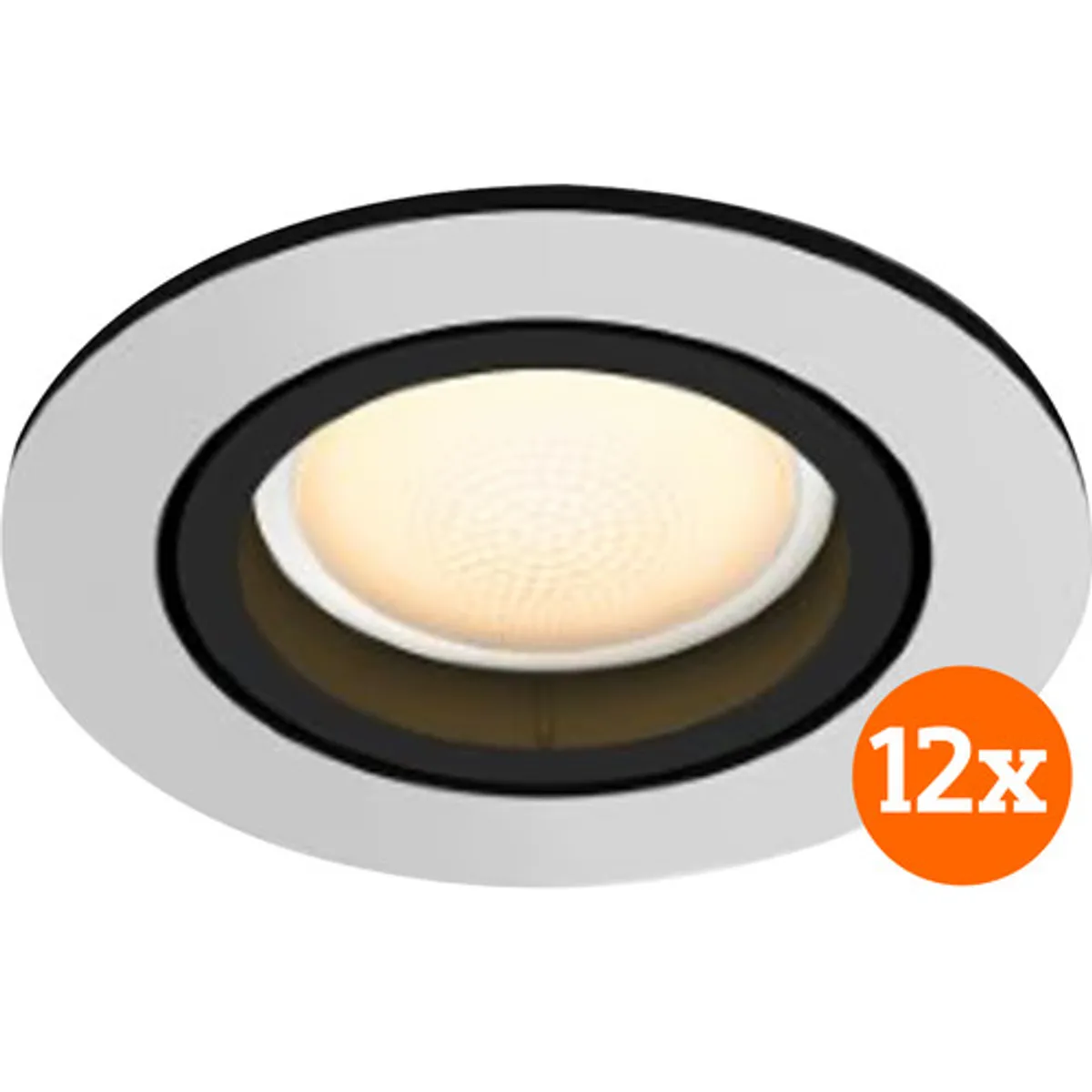 Philips Hue Milliskin inbouwspot White Ambiance - rond - Aluminium - 12-pack